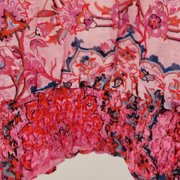 Ecru Ombre Mandala Pink Halter Silk Blend Top Size Small - Picture 5 of 16